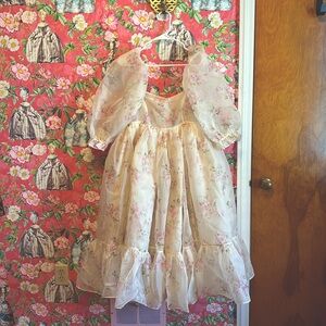Selkie Summer Home Floral French Puff Dress